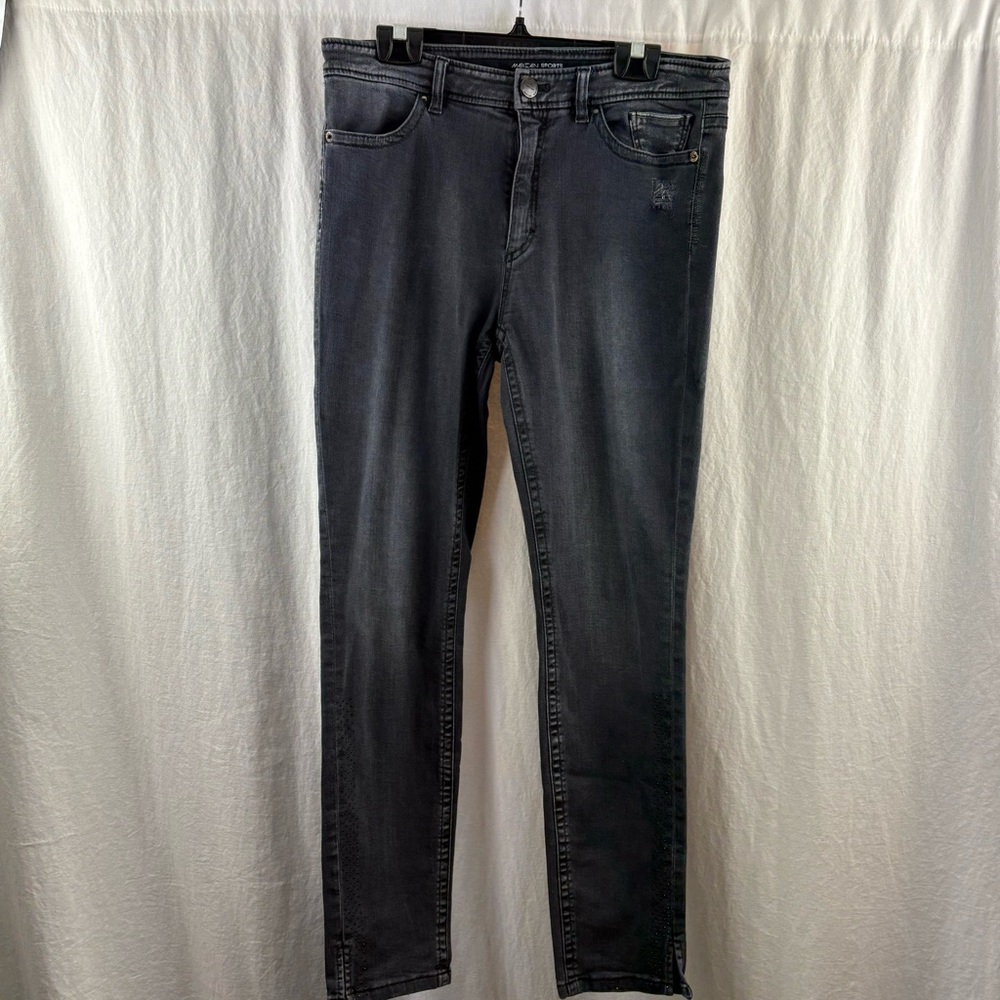 Marc Cain Charcoal Skinny High Rise with Zipper Ankle Jeans 8